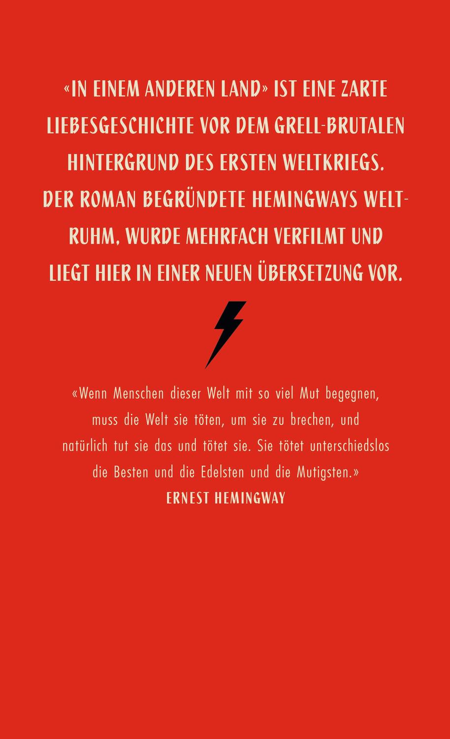 Rückseite: 9783498030193 | In einem anderen Land | Ernest Hemingway | Buch | Deutsch | 2018