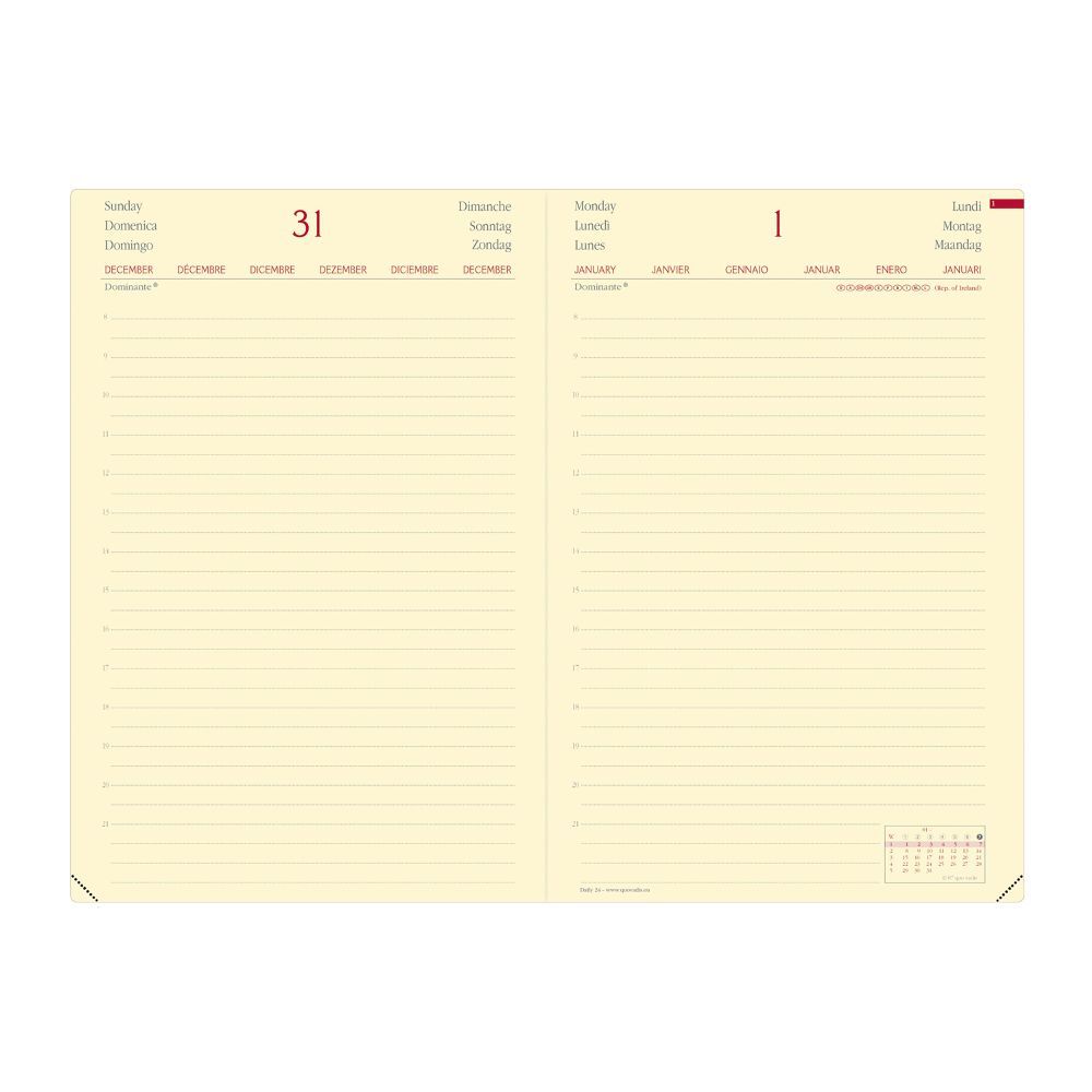 Bild: 3371010486915 | DAILY 24 VZ Silk schwarz | Terminkalender Tischformat | Kalender