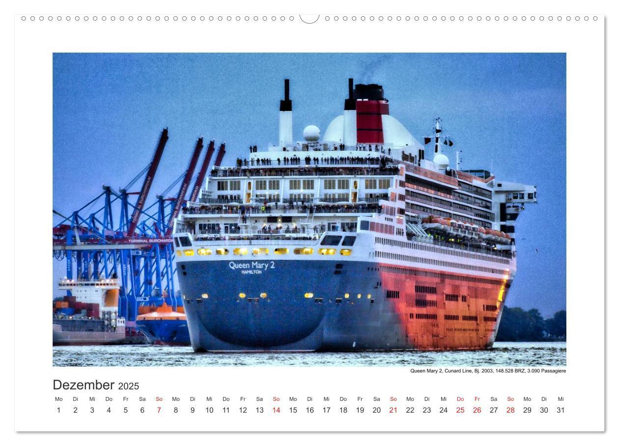 Bild: 9783435593248 | Kreuzfahrtschiffe Kurs Hamburg 2025 (Wandkalender 2025 DIN A2...