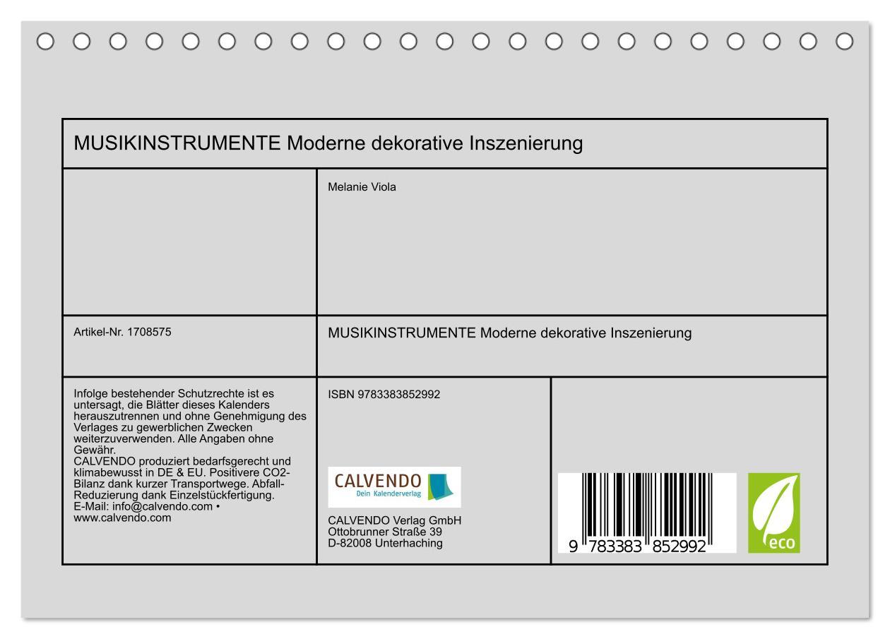 Bild: 9783383852992 | MUSIKINSTRUMENTE Moderne dekorative Inszenierung (Tischkalender...