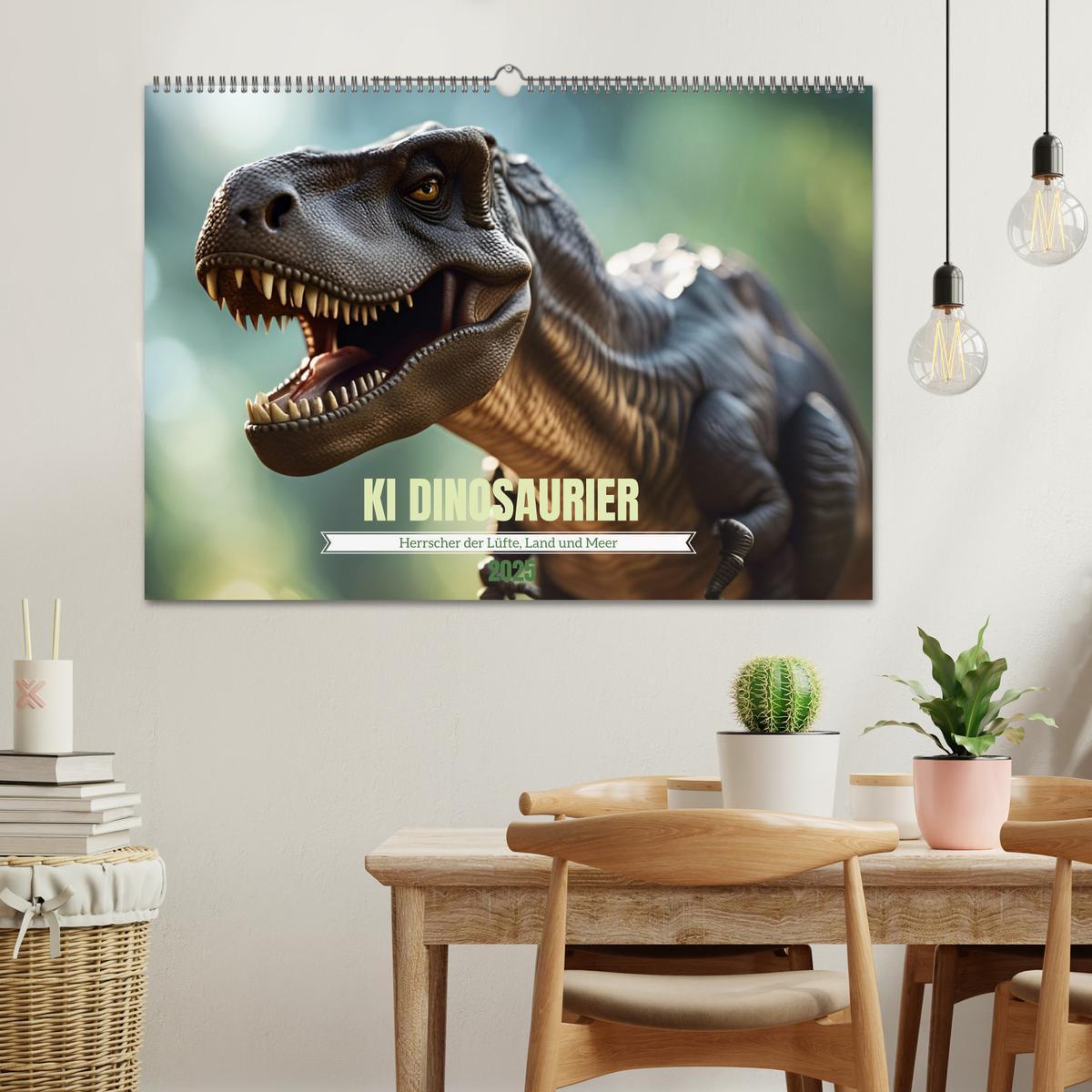 Bild: 9783383864728 | KI Dinosaurier - Herrscher der Lüfte, Land und Meer (Wandkalender...