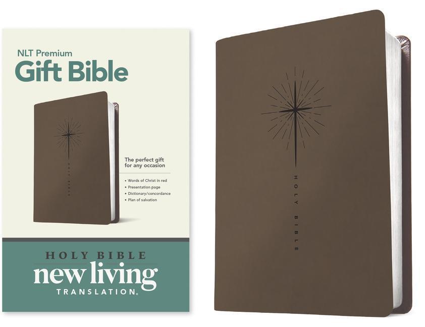 Cover: 9781496466167 | Premium Gift Bible NLT (Leatherlike, Star Cross Taupe, Red Letter)