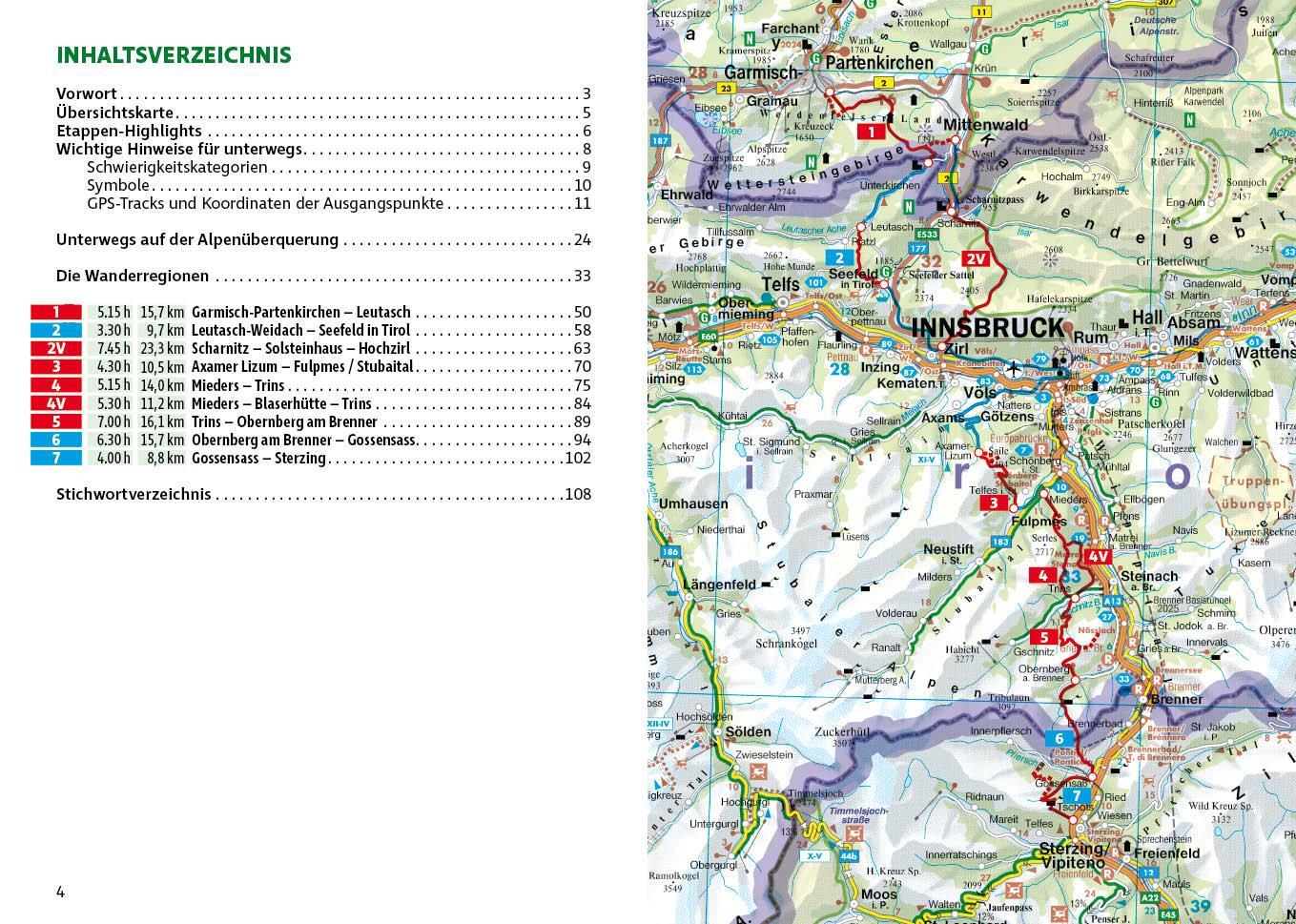 Bild: 9783763346066 | Alpenüberquerung Garmisch - Sterzing | 7 Etappen mit GPS-Tracks | Buch