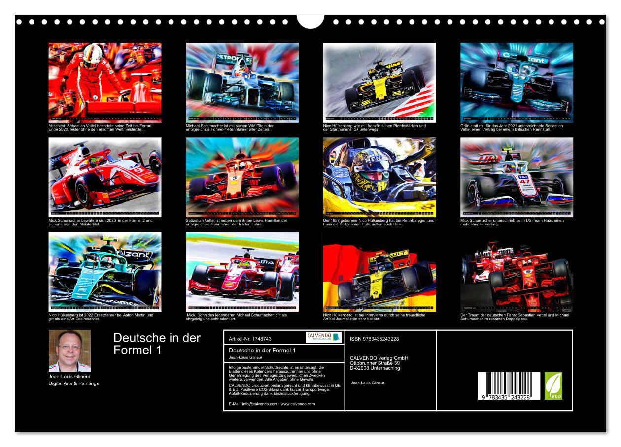 Bild: 9783435243228 | Deutsche in der Formel 1 (Wandkalender 2025 DIN A3 quer), CALVENDO...