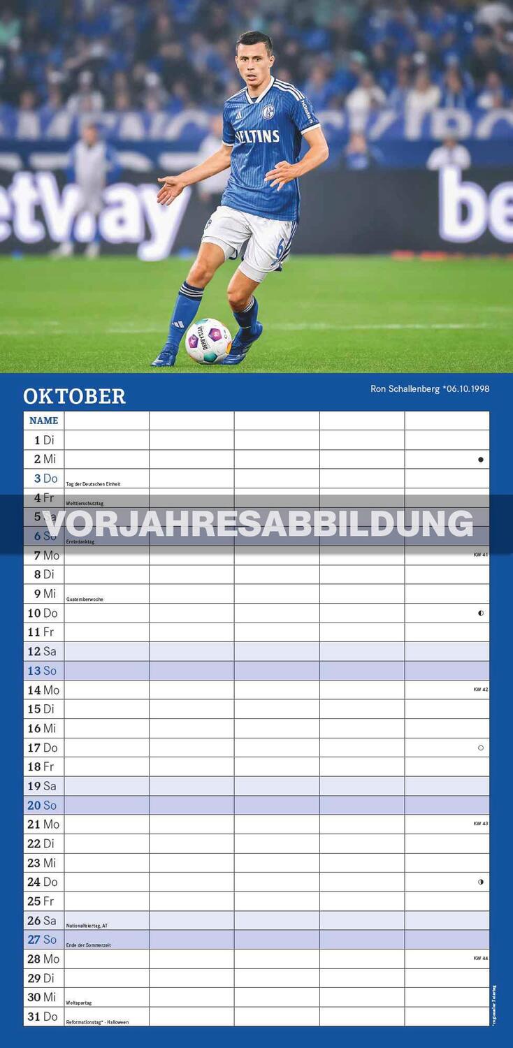 Bild: 4002725994455 | FC Schalke 04 2025 - Fanterminer - Fan-Kalender - Fußball-Kalender...