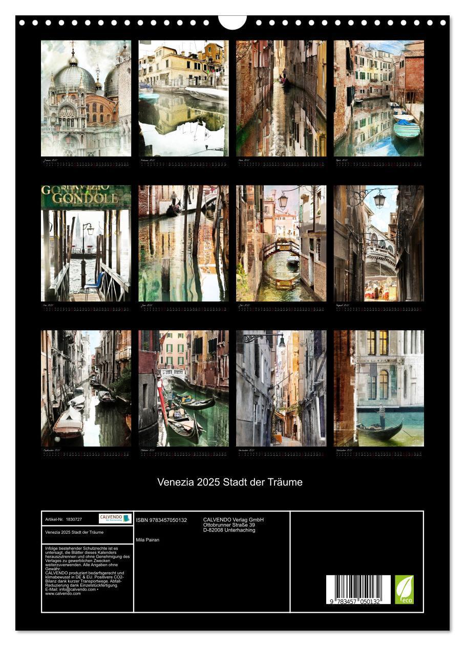 Bild: 9783457050132 | Venezia 2025 Stadt der Träume (Wandkalender 2025 DIN A3 hoch),...