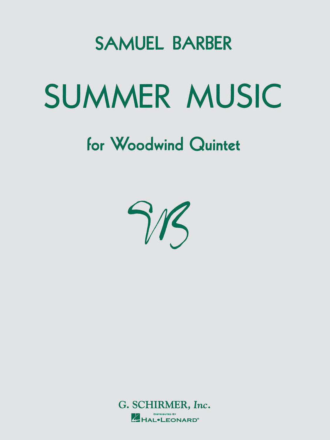 Cover: 73999435382 | Summer Music Opus 31 | Score and Parts | Samuel Barber | 1987