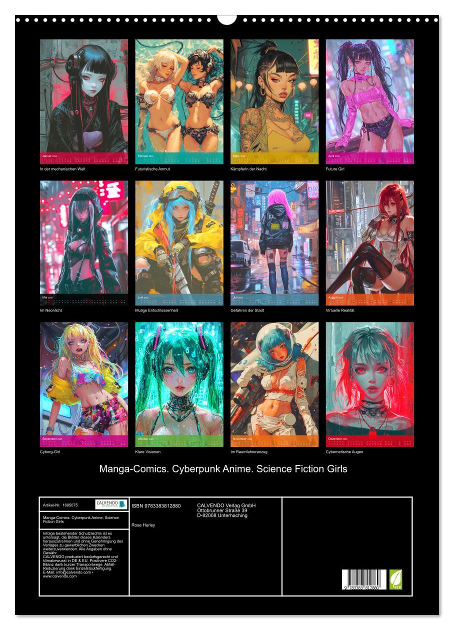 Bild: 9783383812880 | Manga-Comics. Cyberpunk Anime. Science Fiction Girls (Wandkalender...