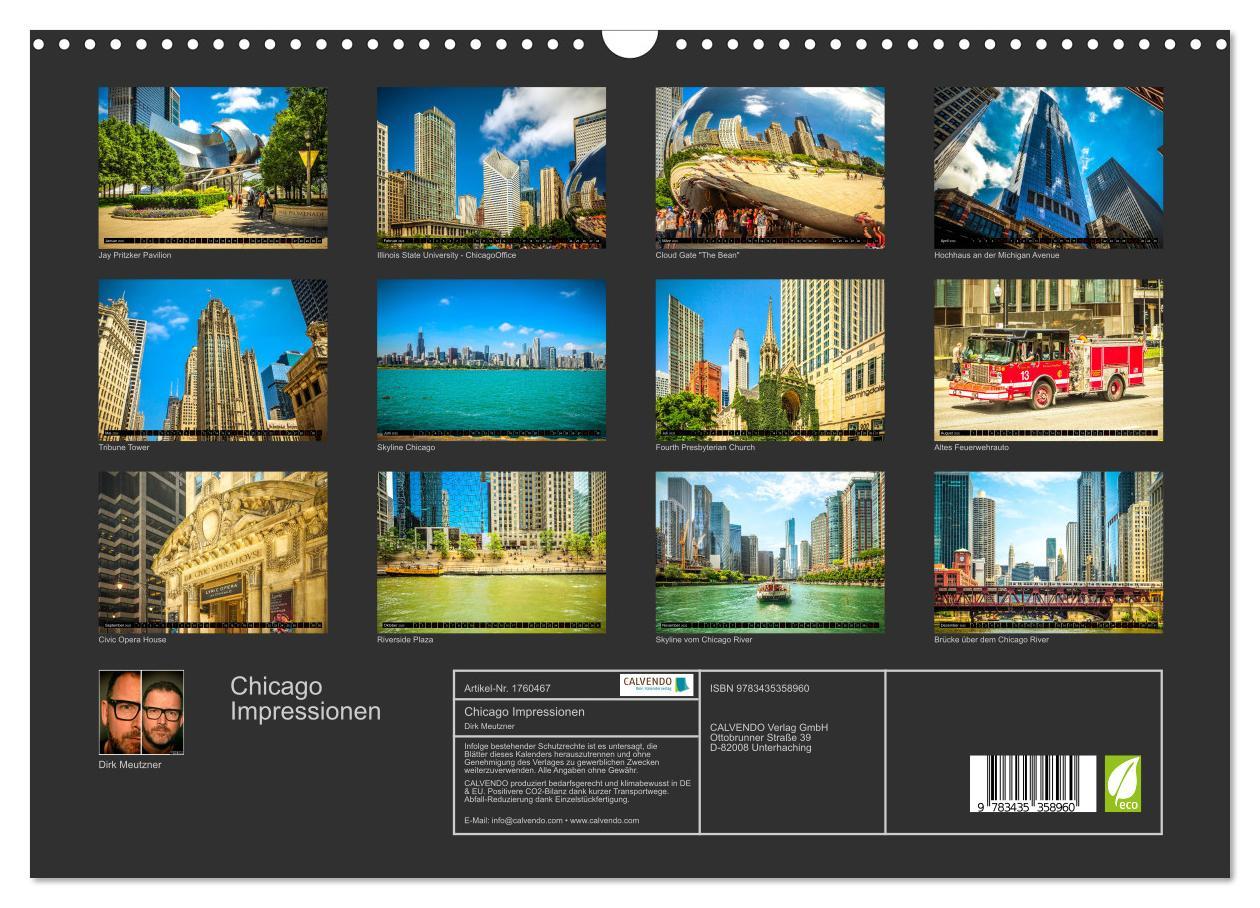 Bild: 9783435358960 | Chicago Impressionen (Wandkalender 2025 DIN A3 quer), CALVENDO...