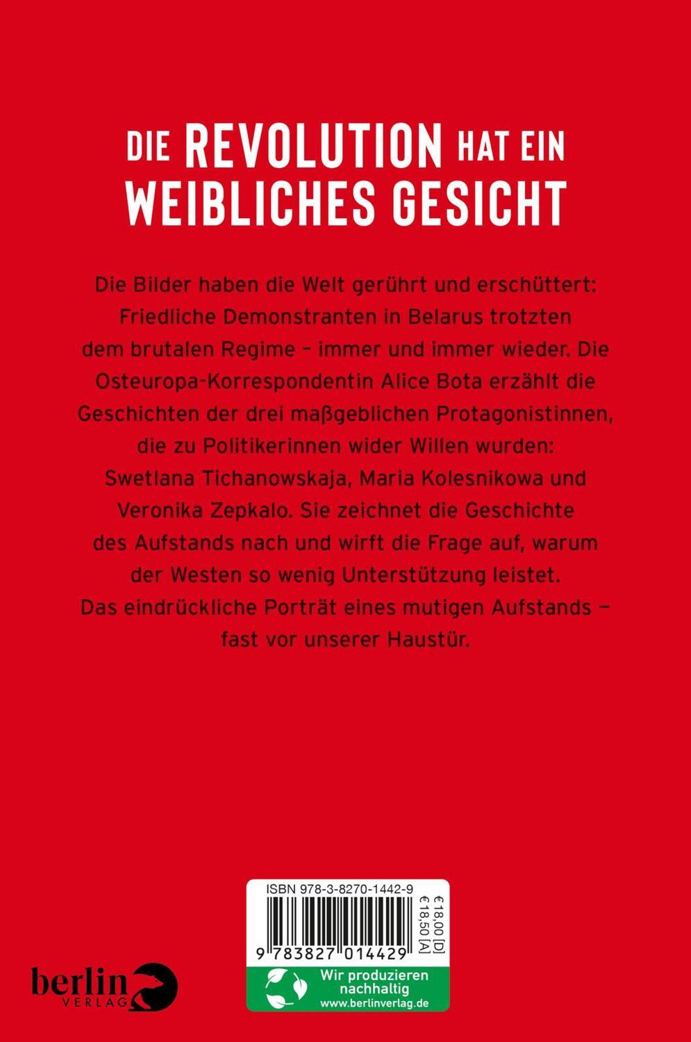 Rückseite: 9783827014429 | Die Frauen von Belarus | Alice Bota | Taschenbuch | 240 S. | Deutsch