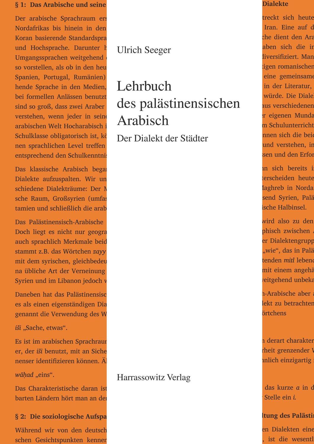 Cover: 9783447069663 | Lehrbuch des palästinensischen Arabisch | Der Dialekt der Städter