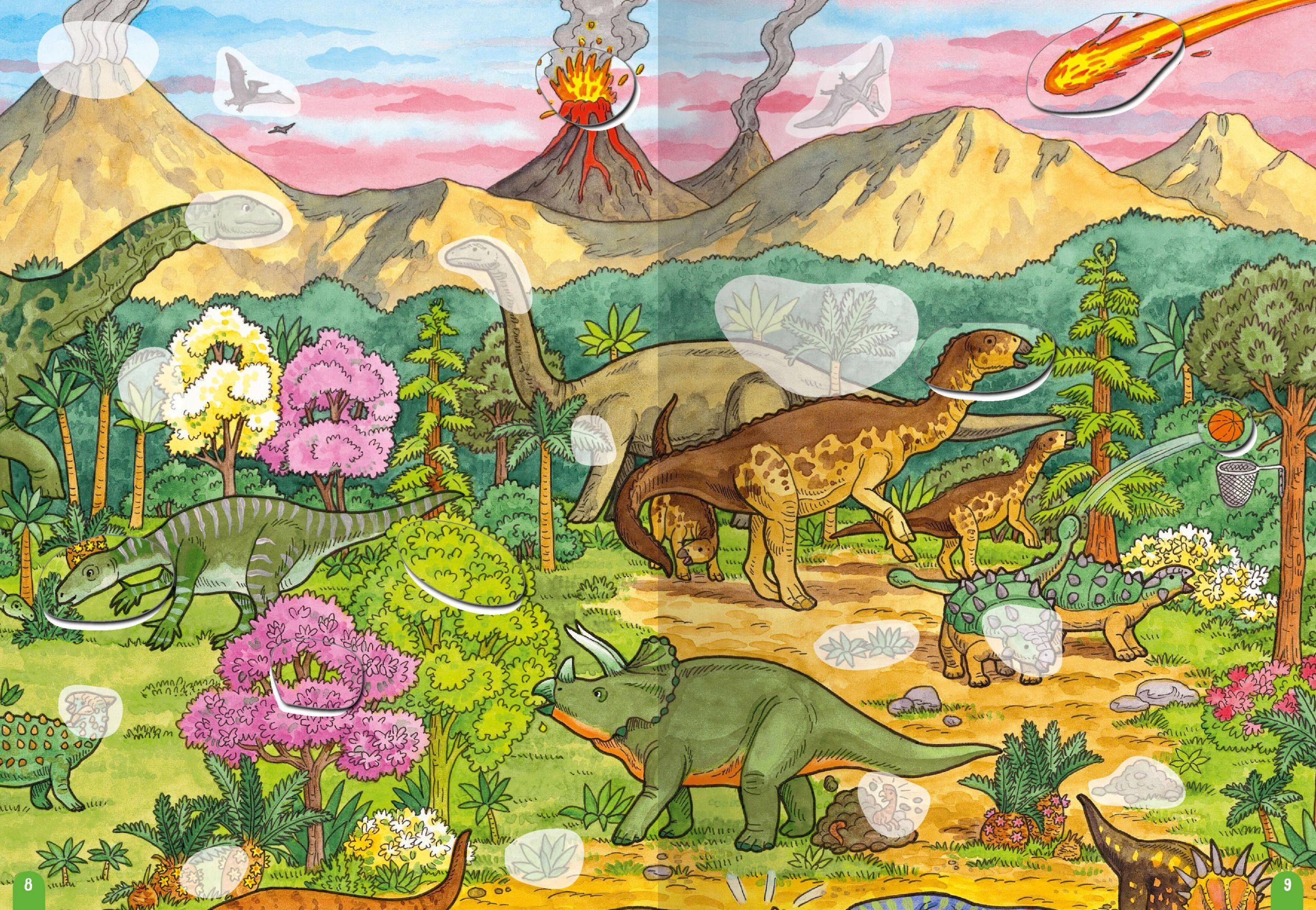 Bild: 9783473488704 | Ravensburger Wimmeln, Rätseln, Stickern: Dinosaurier - Stickerbuch...