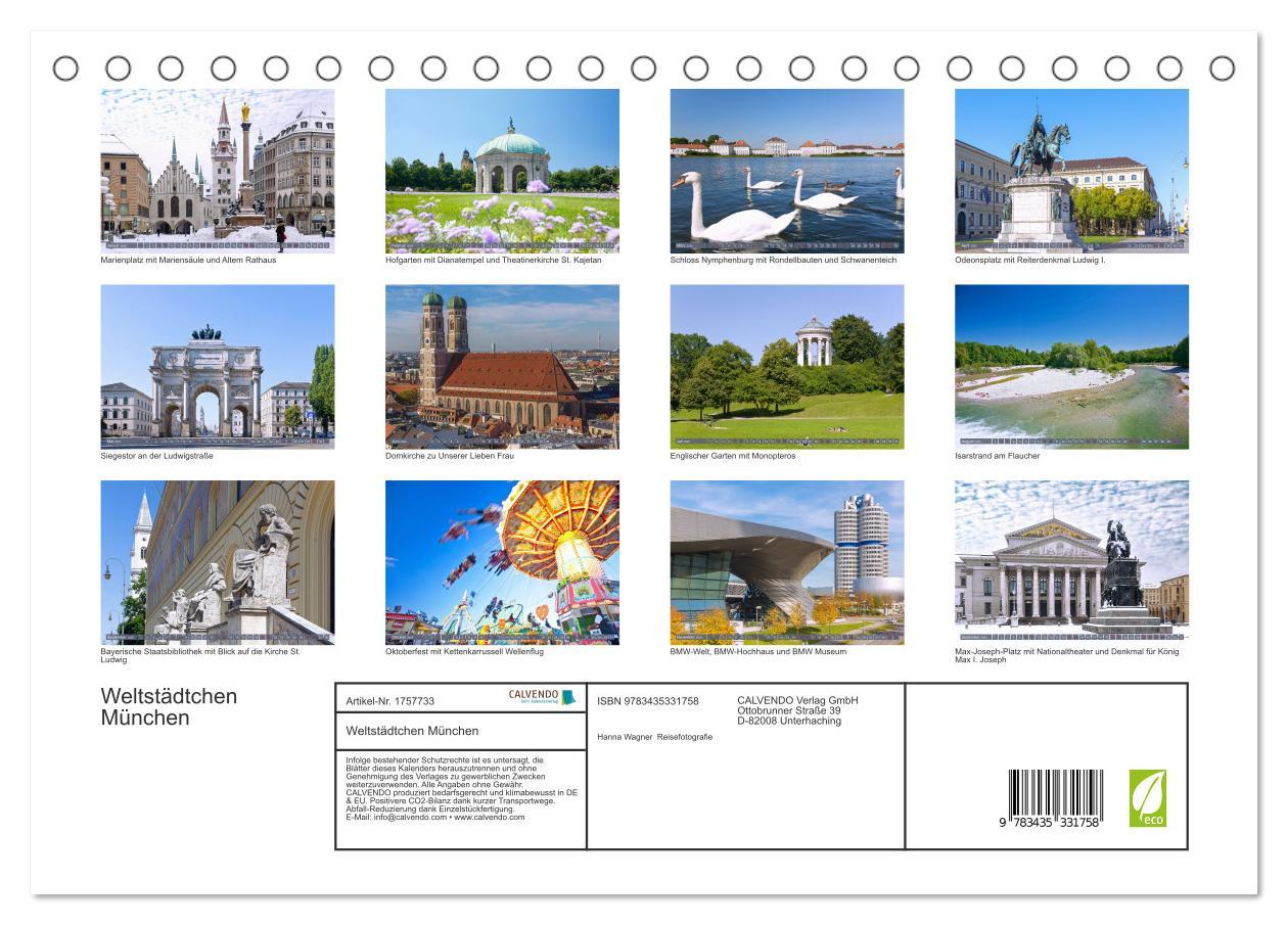 Bild: 9783435331758 | Weltstädtchen München (Tischkalender 2025 DIN A5 quer), CALVENDO...