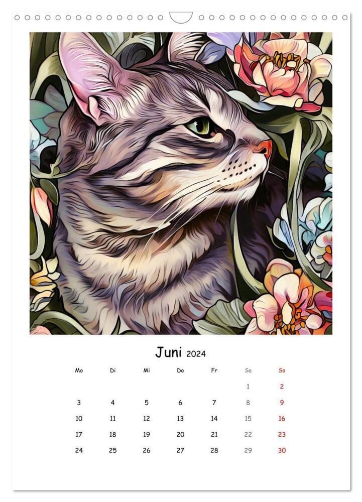 Bild: 9783675591547 | Jugendstil Katzen (Wandkalender 2024 DIN A3 hoch), CALVENDO...