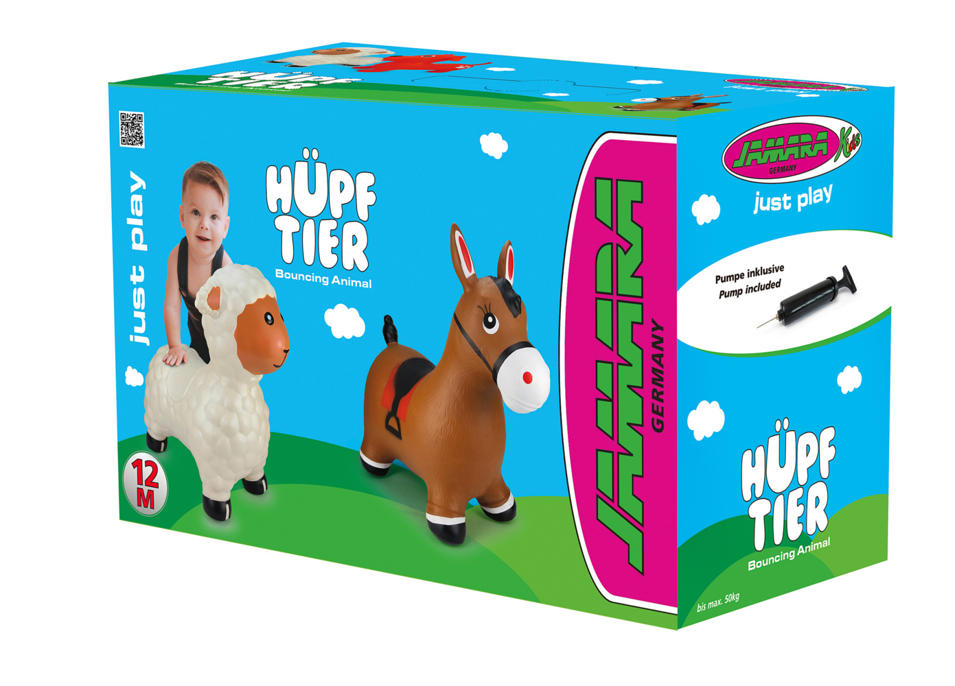 Cover: 4042774458836 | Jamara Hüpftier Pferd braun mit Pumpe | Stück | In Karton | Deutsch