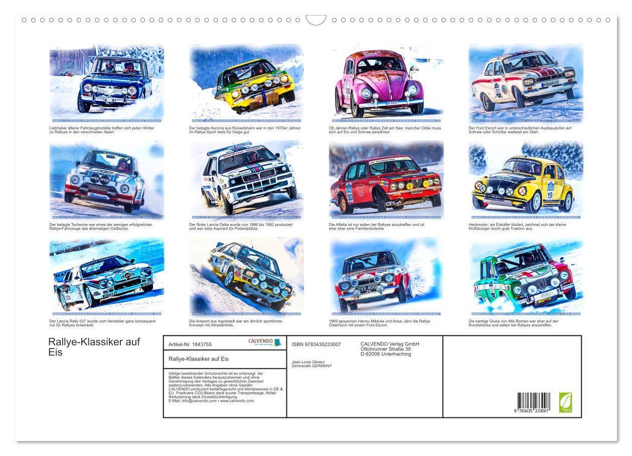 Bild: 9783435233007 | Rallye-Klassiker auf Eis (Wandkalender 2025 DIN A2 quer), CALVENDO...