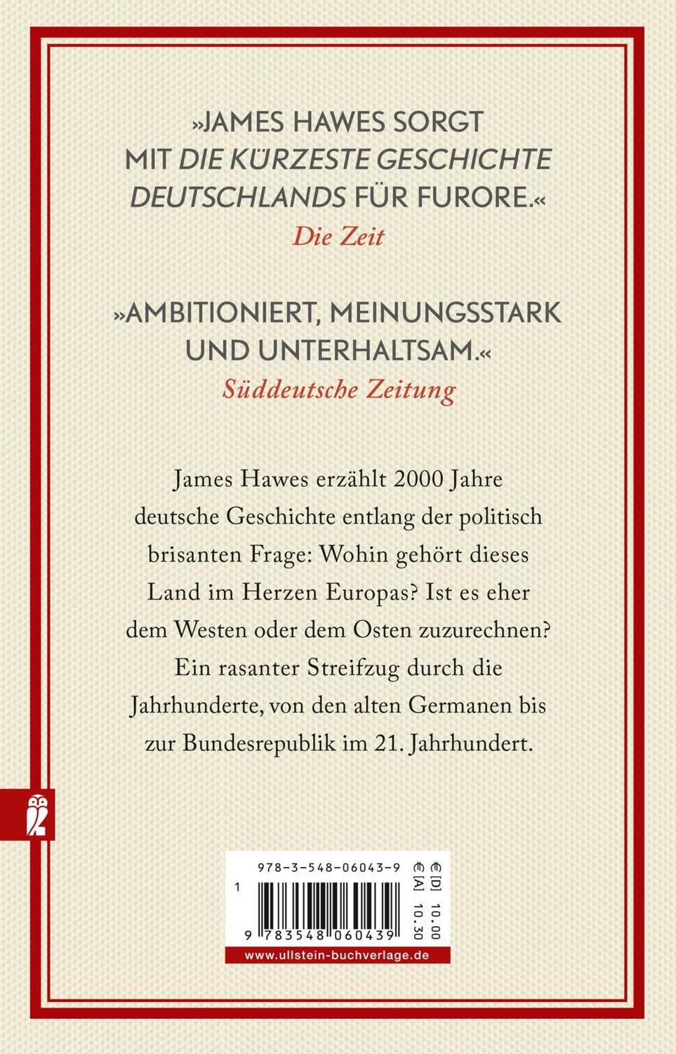 Rückseite: 9783548060439 | Die kürzeste Geschichte Deutschlands | James Hawes | Taschenbuch