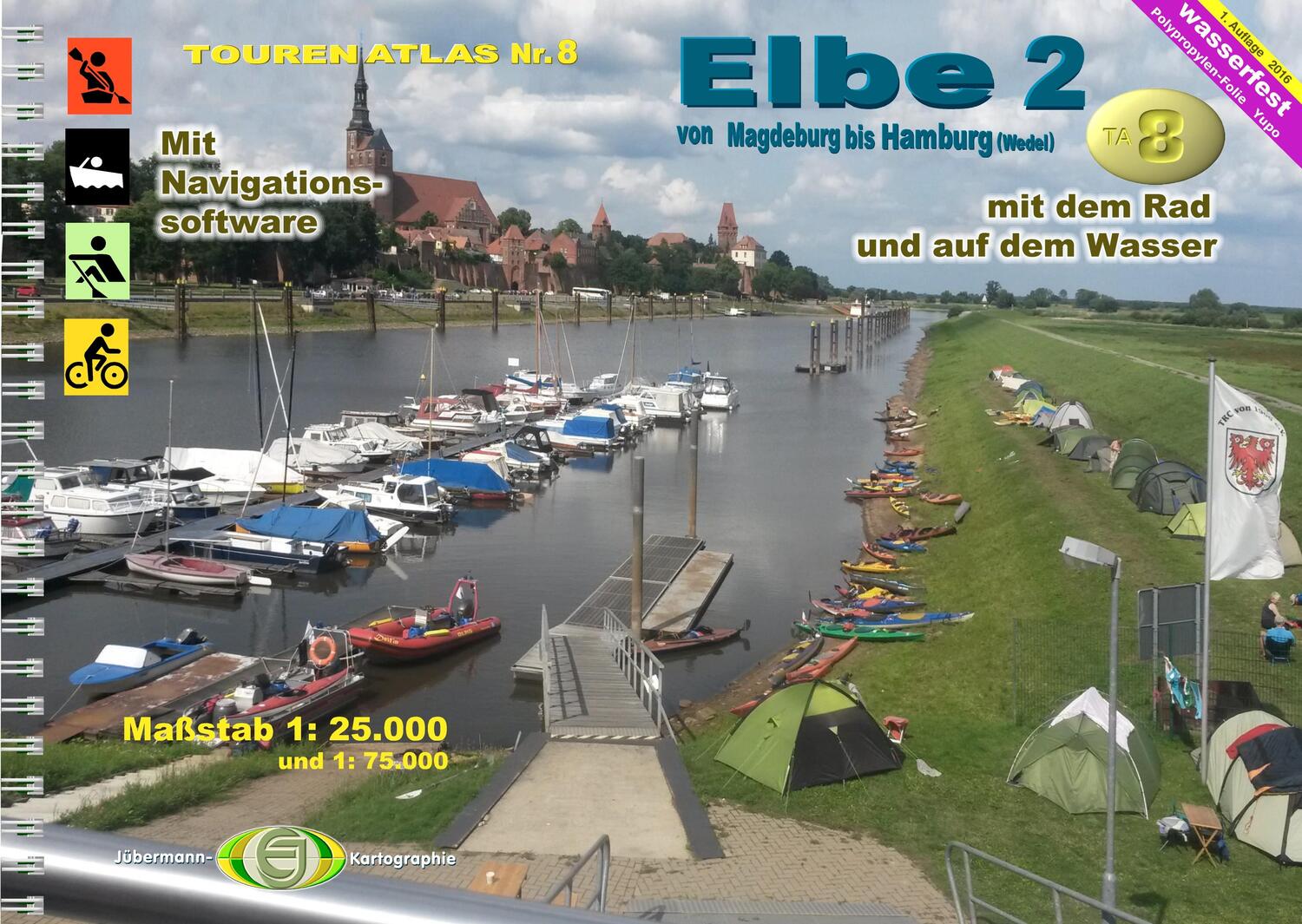 Cover: 9783929540819 | TourenAtlas 08 Elbe-2 von Magdeburg bis Hamburg | Taschenbuch | 2016