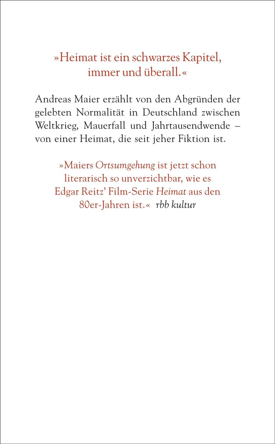 Rückseite: 9783518474235 | Die Heimat | Roman | Andreas Maier | Taschenbuch | Ortsumgehung | 2024