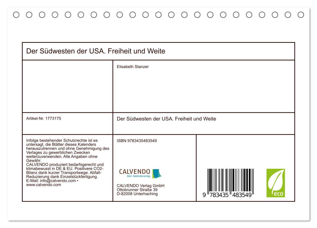 Bild: 9783435483549 | Der Südwesten der USA. Freiheit und Weite (Tischkalender 2025 DIN...