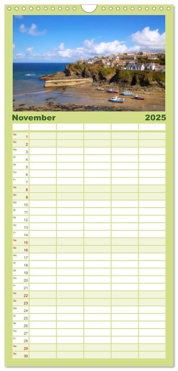 Bild: 9783457117477 | Familienplaner 2025 - Cornwall mit 5 Spalten (Wandkalender, 21 x 45...