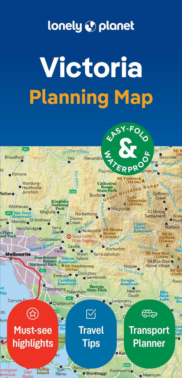 Cover: 9781788688949 | Lonely Planet Victoria Planning Map | (Land-)Karte | Englisch | 2024