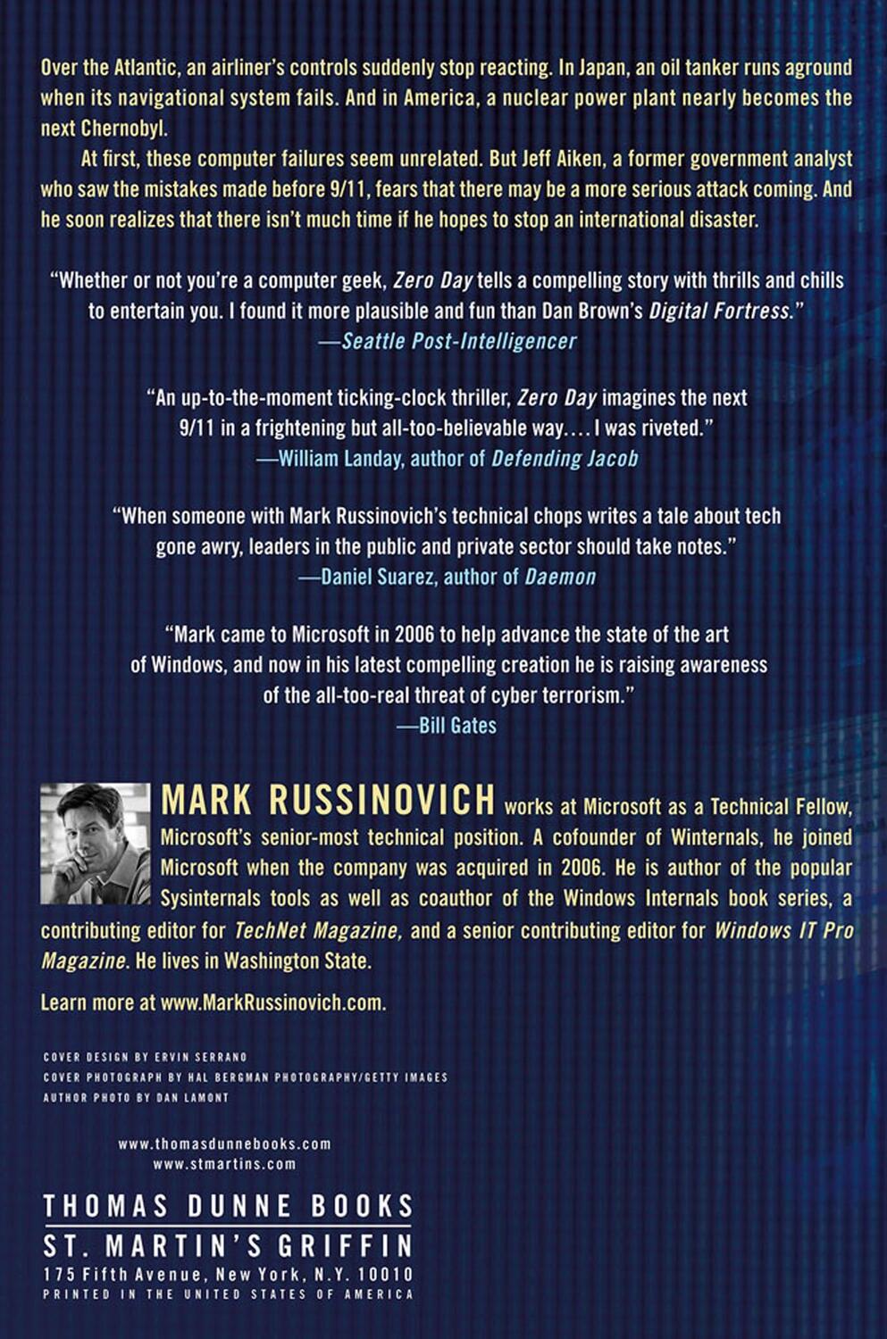 Rückseite: 9781250007308 | Zero Day | Mark Russinovich | Taschenbuch | Paperback | 328 S. | 2012