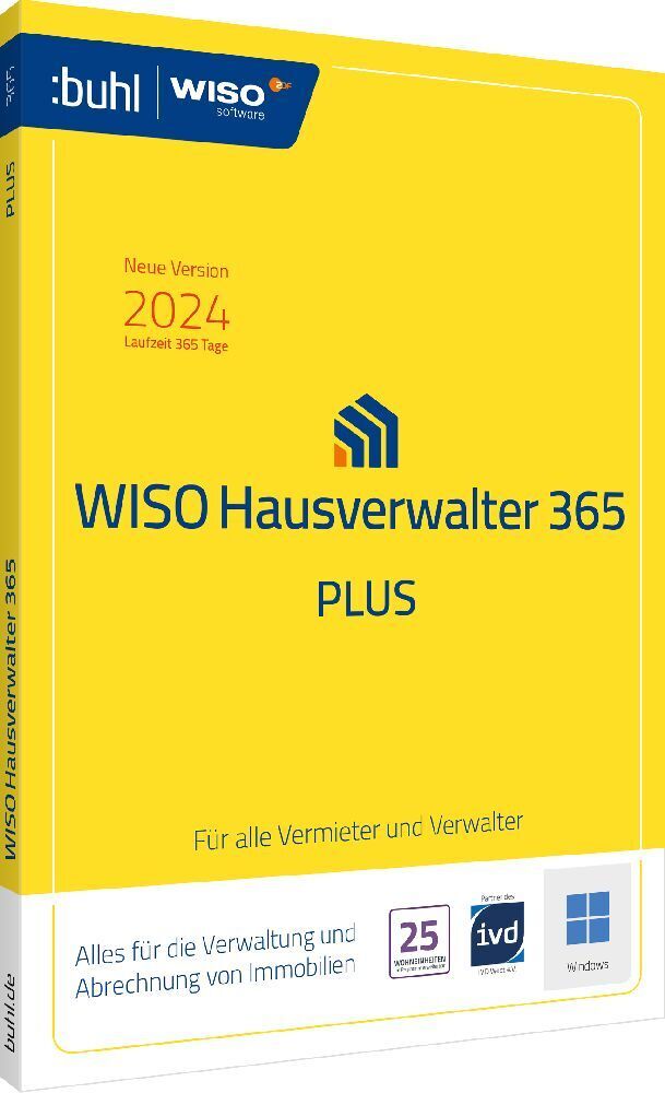 Bild: 4011282005276 | WISO Hausverwalter 365 Plus, 1 CD-ROM | CD-ROM | 327 MB | Deutsch