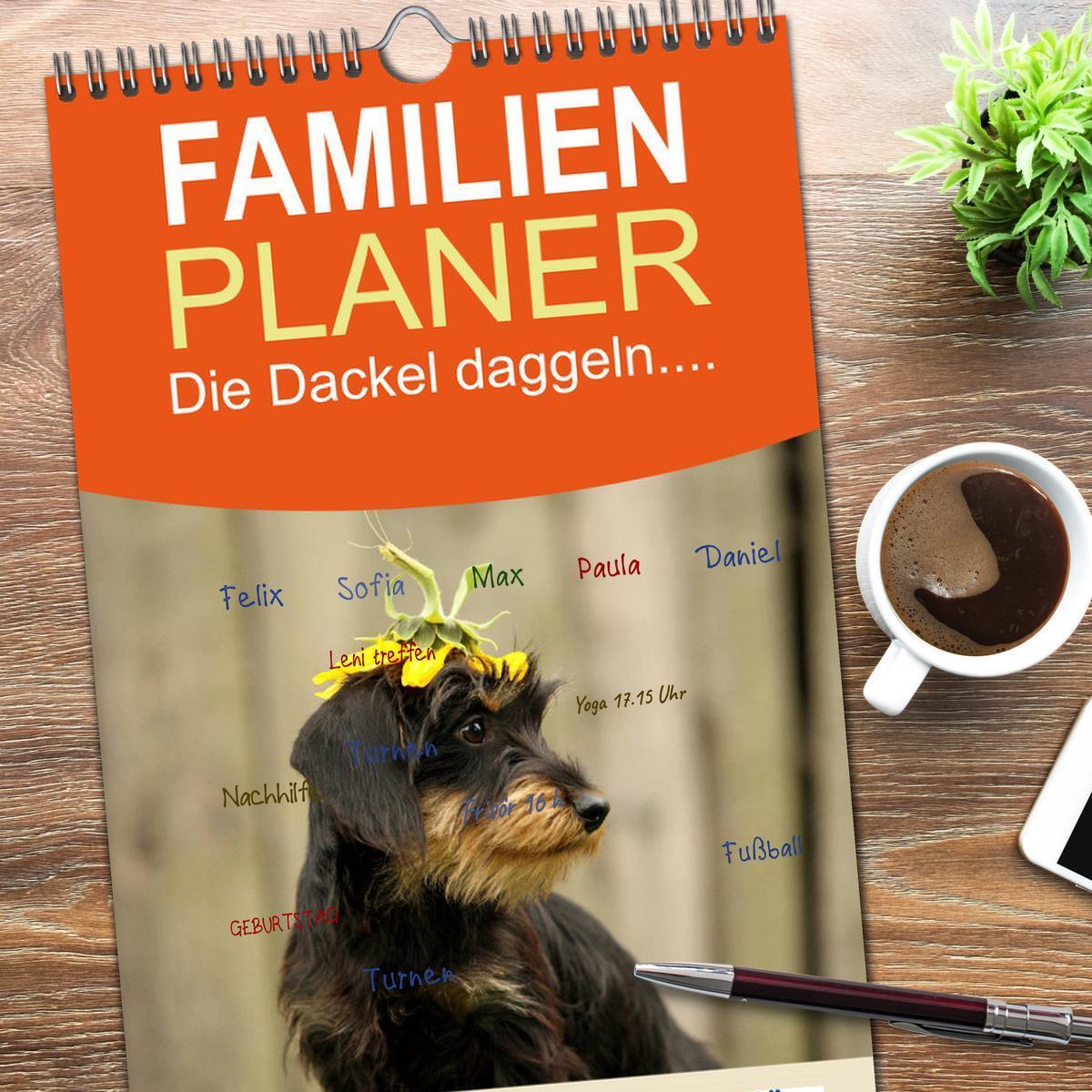 Bild: 9783457113974 | Familienplaner 2025 - Die Dackel daggeln.... mit 5 Spalten...