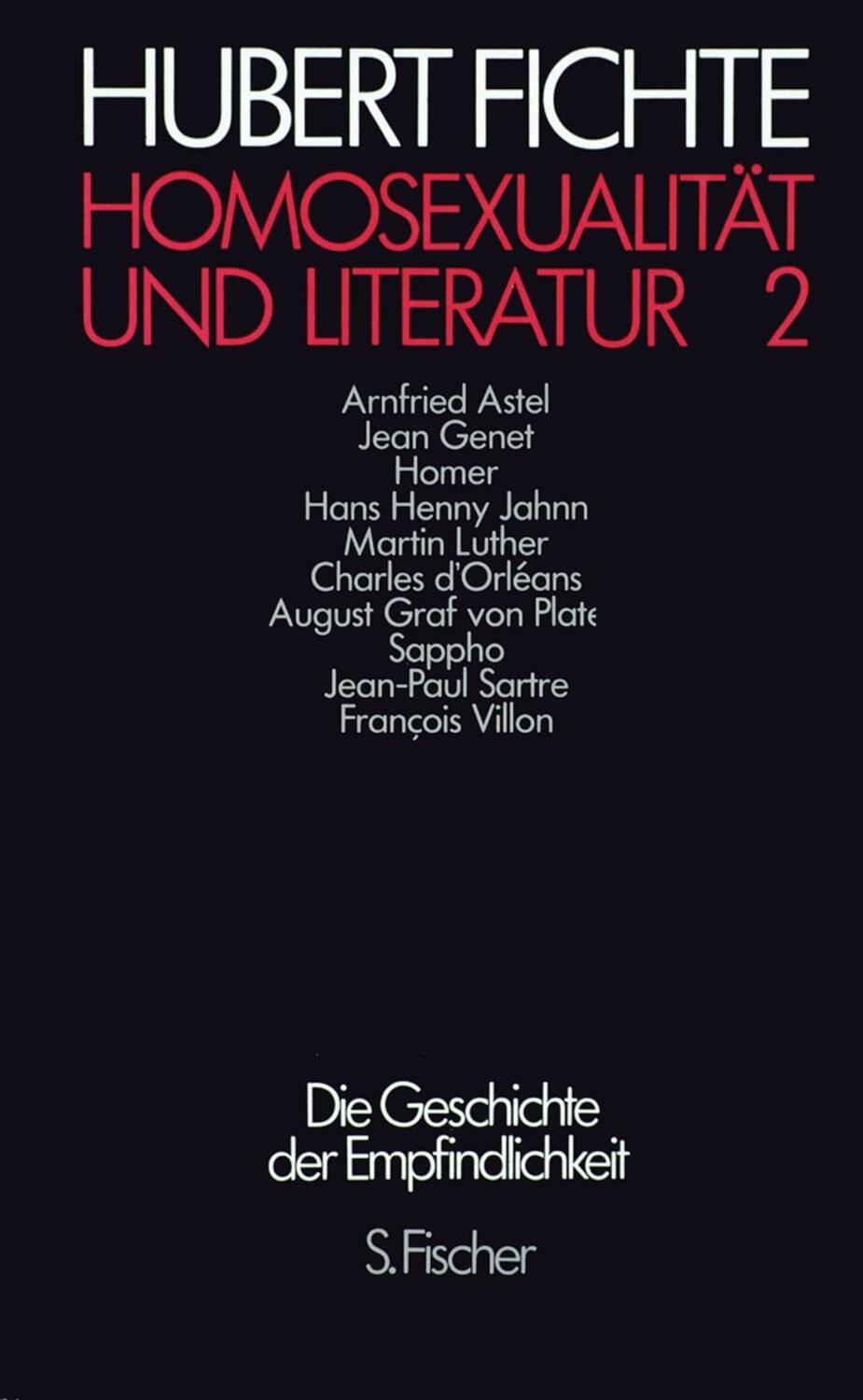 Cover: 9783100207159 | Homosexualität und Literatur 2 | Hubert Fichte | Buch | 360 S. | 1988