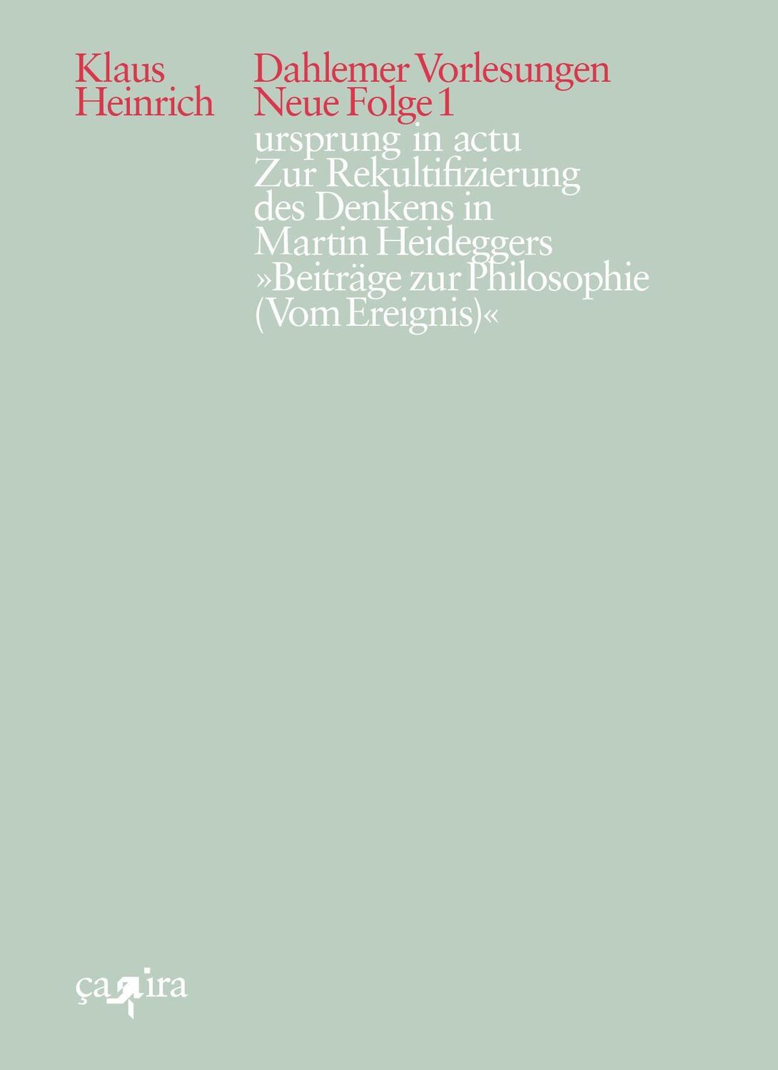 Cover: 9783862591770 | ursprung in actu | Klaus Heinrich | Buch | Deutsch | 2023