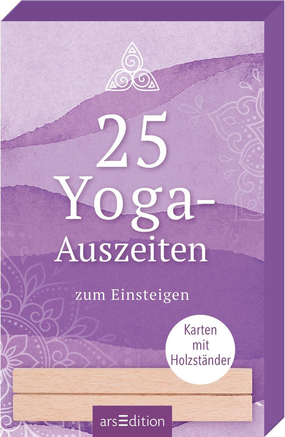 Cover: 4014489129233 | 25 Yoga-Auszeiten zum Einsteigen | Karten mit Holzständer | Box | 2023