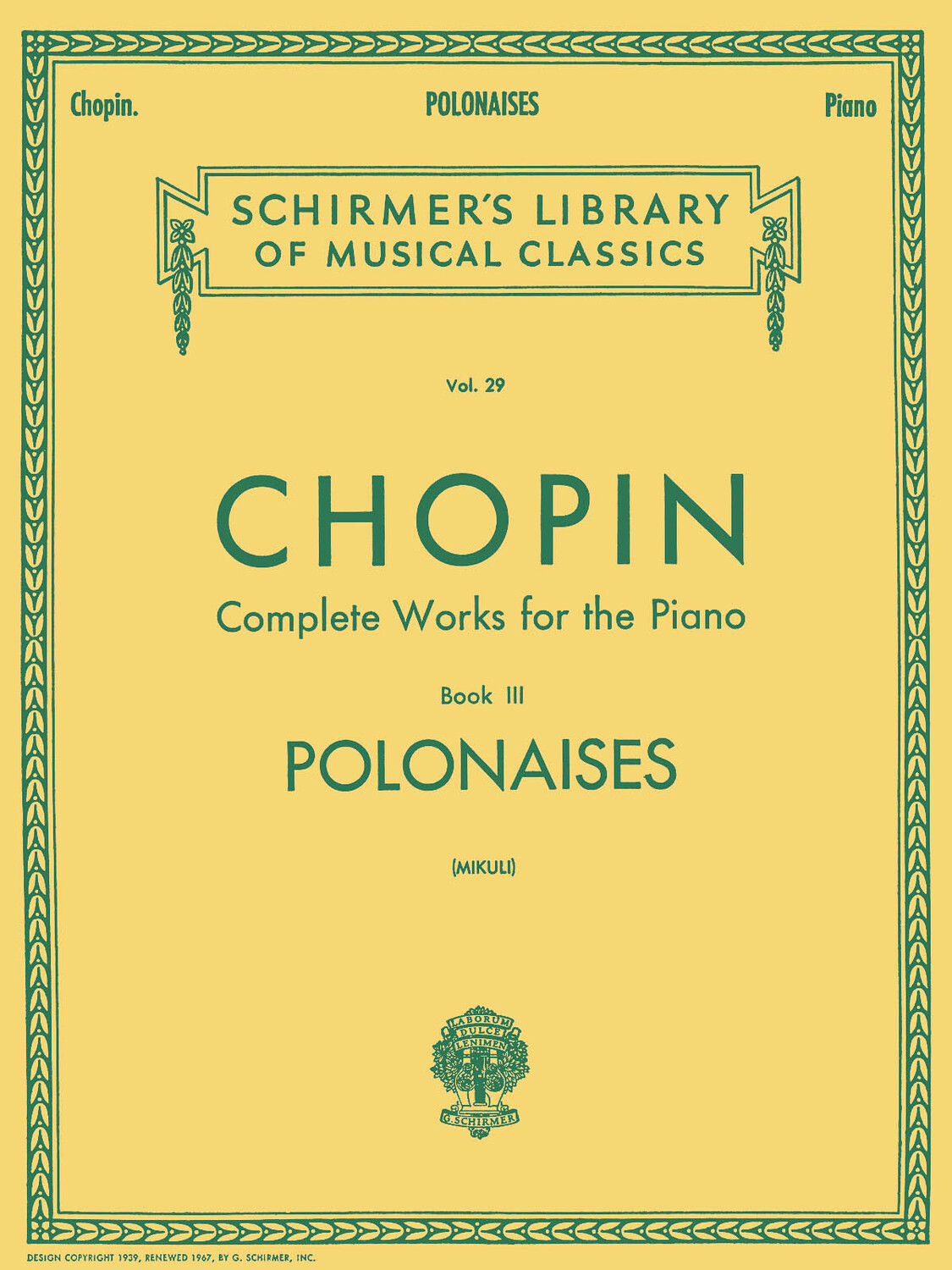 Cover: 73999521900 | Polonaises | Piano Collection | Buch | 1986 | G. Schirmer