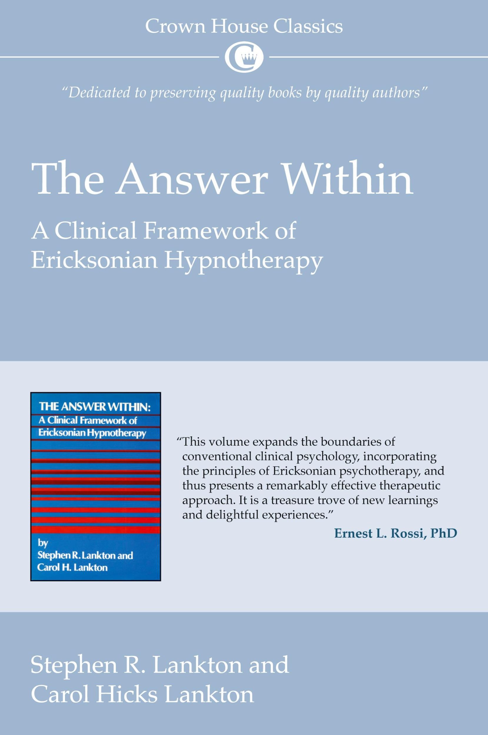 Cover: 9781845901219 | The Answer Within | A Clinical Framework of Ericksonian Hypnotherapy