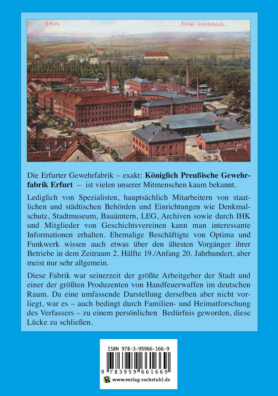 Rückseite: 9783959661669 | Königlich Preußische Gewehrfabrik Erfurt | Ein geschichtlicher Abriß