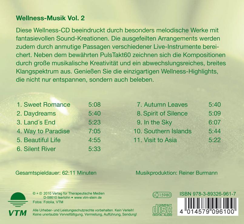 Rückseite: 9783893269617 | Wellness Musik 2 | Traumhafte Entspannung | Arnd Stein | Audio-CD