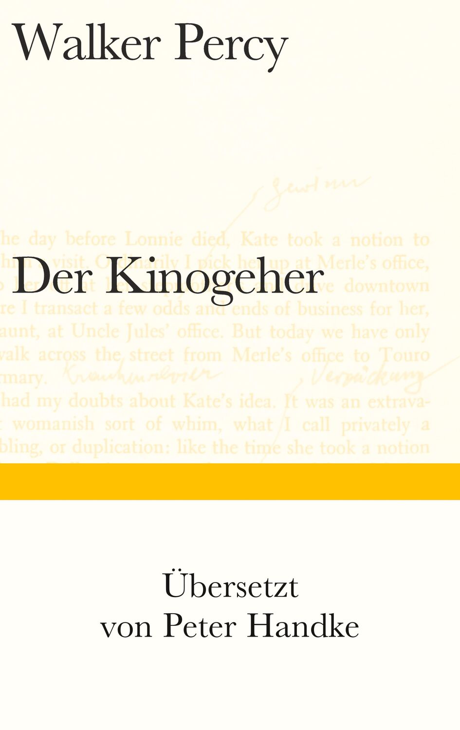 Cover: 9783518224946 | Der Kinogeher | Walker Percy | Buch | Bibliothek Suhrkamp | 222 S.