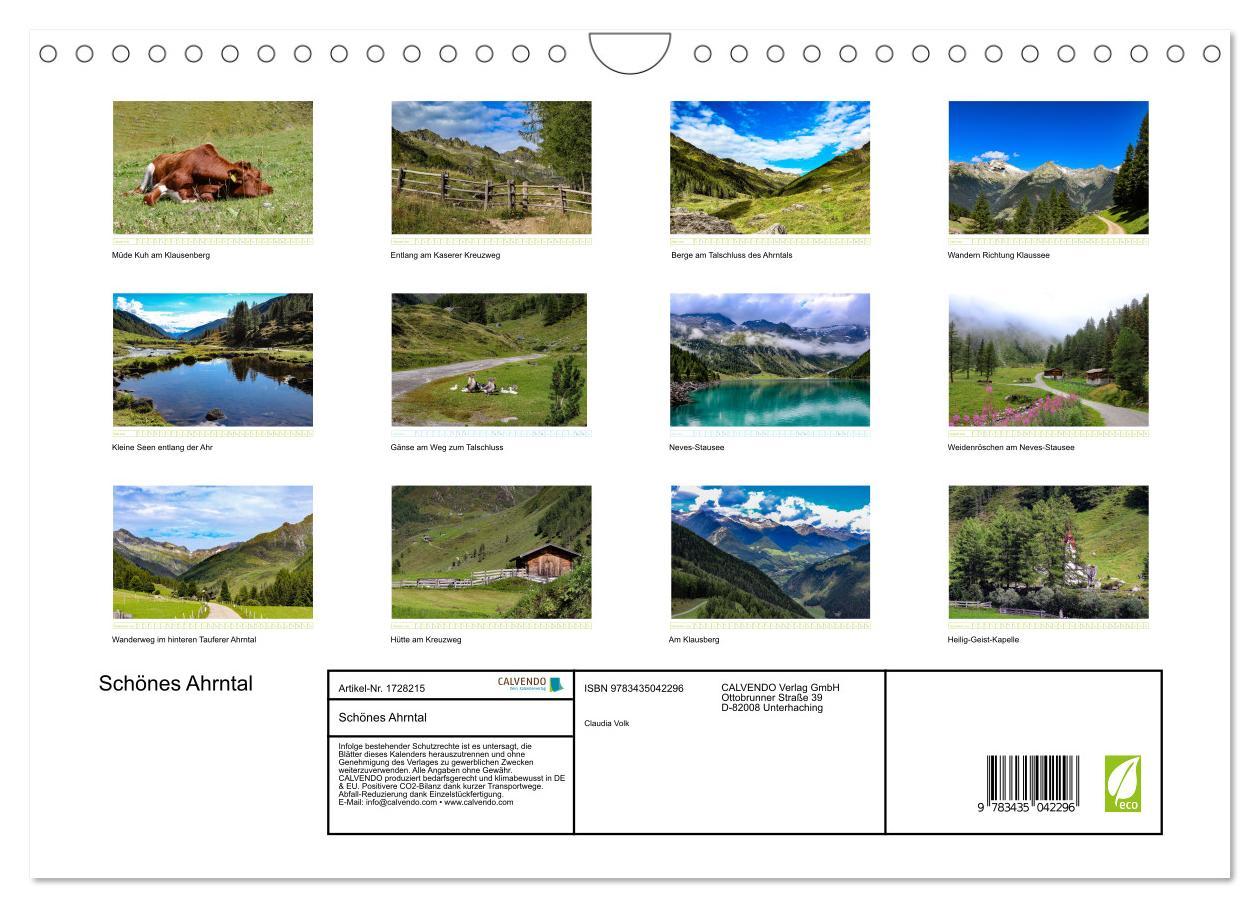 Bild: 9783435042296 | Schönes Ahrntal (Wandkalender 2025 DIN A4 quer), CALVENDO...