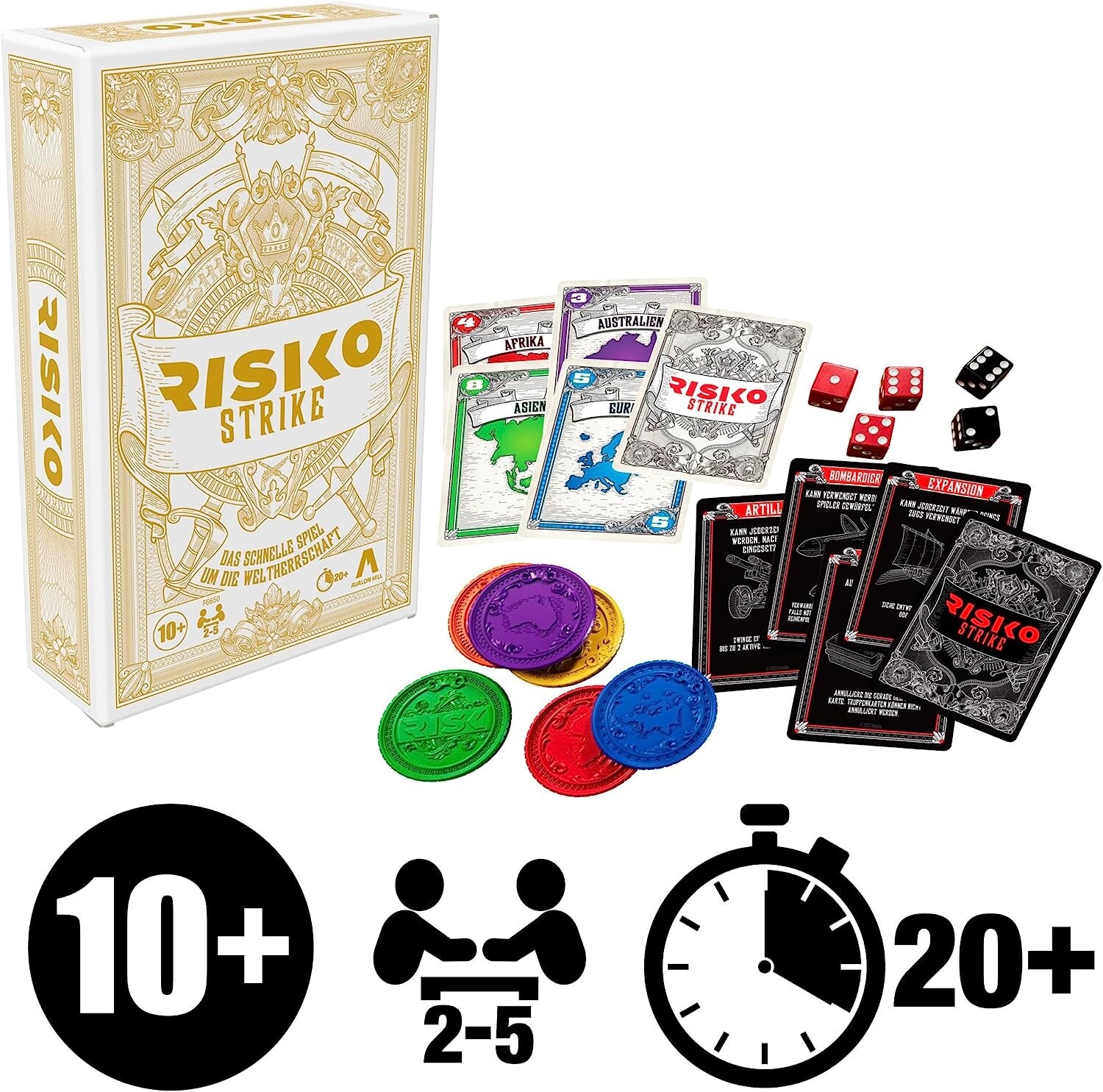 Cover: 5010996167552 | Hasbro F6650100 - Risiko Strike, Kartenspiel, Würfelspiel | Deutsch