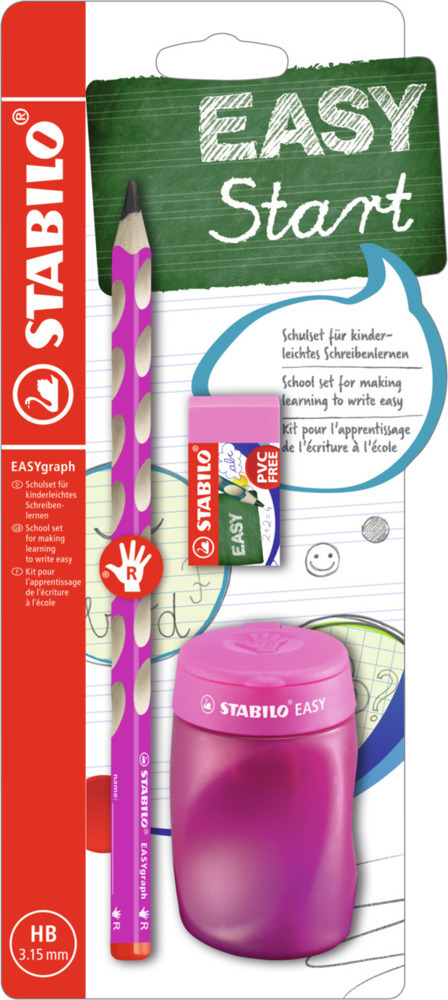 Cover: 4006381566810 | Schul-Set für Rechtshänder - STABILO EASYgraph in pink - inklusive...