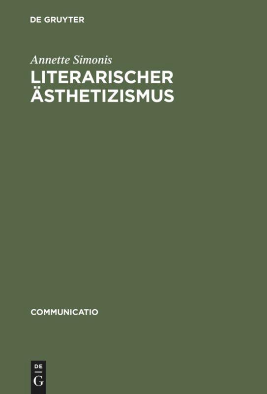 Cover: 9783484630239 | Literarischer Ästhetizismus | Annette Simonis | Buch | ISSN | Deutsch