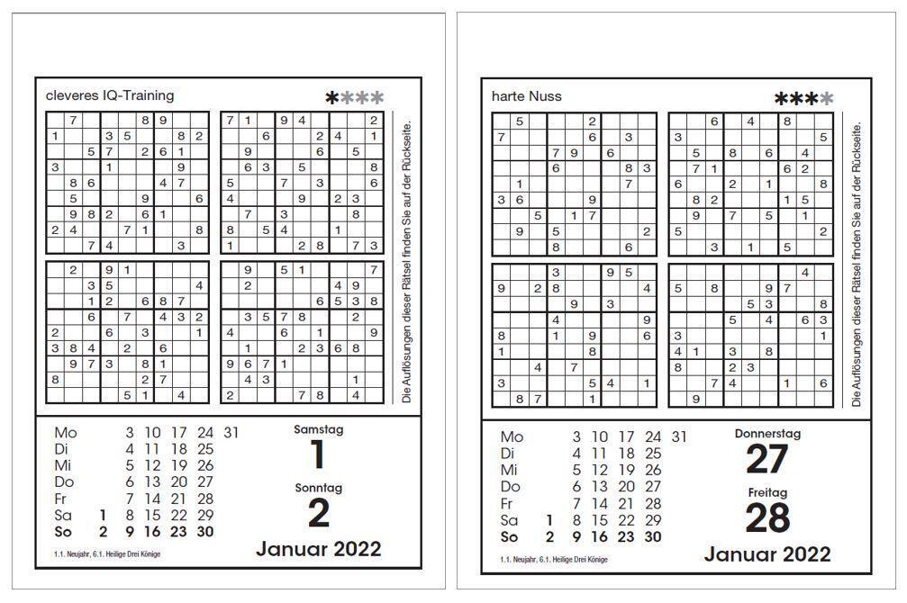 Bild: 9783809449171 | Sudokukalender 2025. Der beliebte Abreißkalender mit 800 Zahlenrätseln