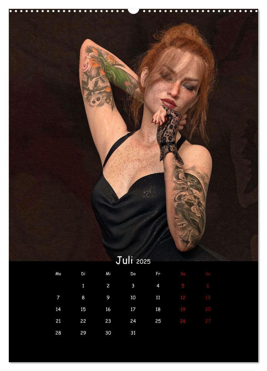 Bild: 9783435890378 | Portraits von tätowierten Frauen (Wandkalender 2025 DIN A2 hoch),...