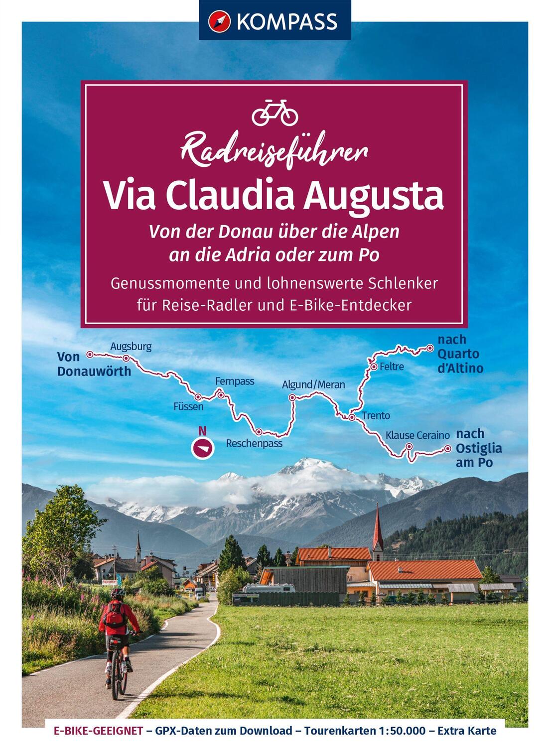 Cover: 9783991216971 | KOMPASS Radreiseführer Via Claudia Augusta | Christoph Tschaikner