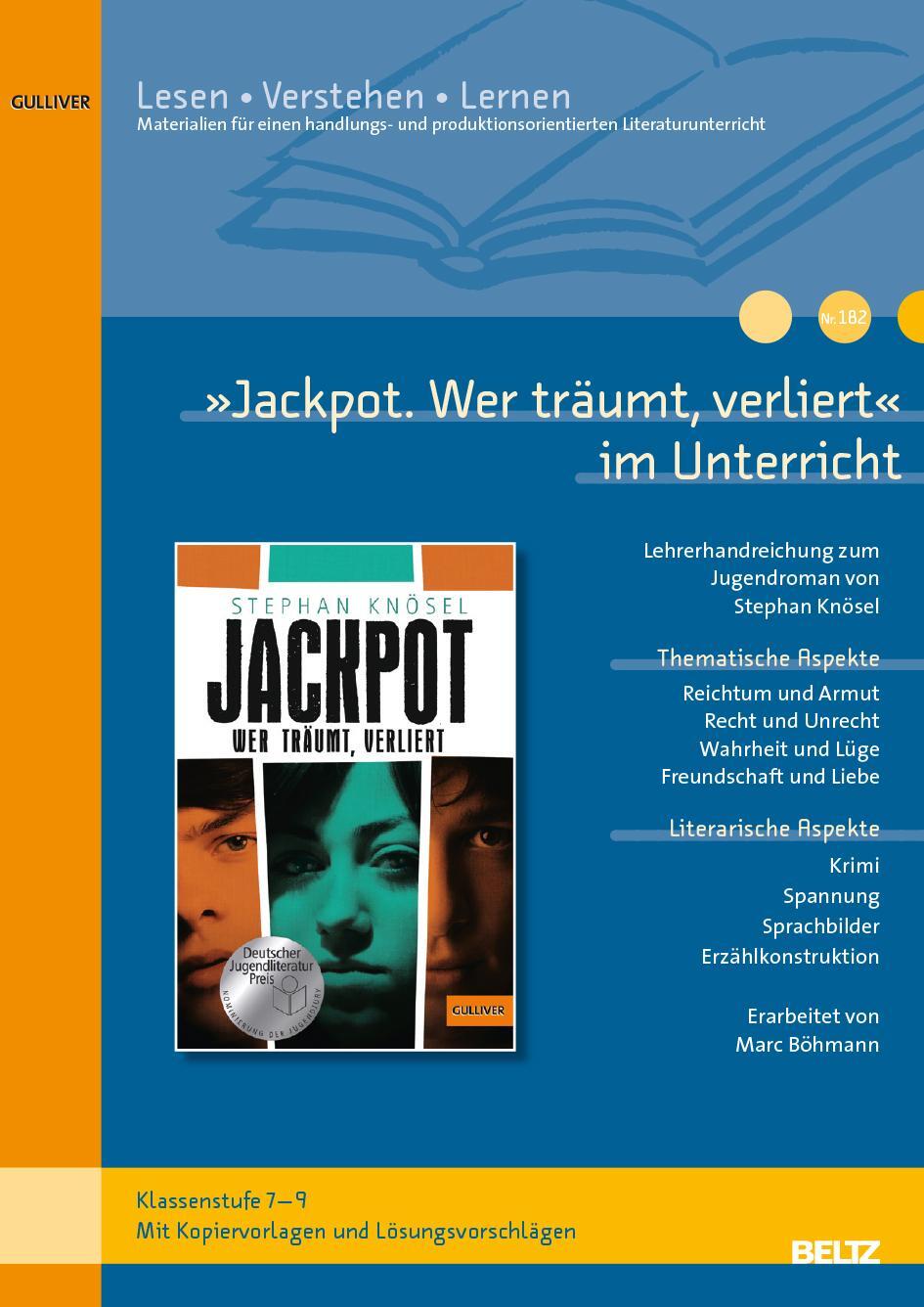 Cover: 9783407631558 | »Jackpot - wer träumt, verliert« im Unterricht | Marc Böhmann | 2019