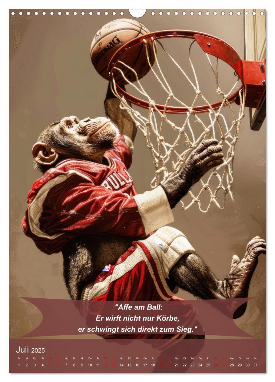 Bild: 9783457167649 | Der tierisch lustige Basketball-Kalender (Wandkalender 2025 DIN A3...