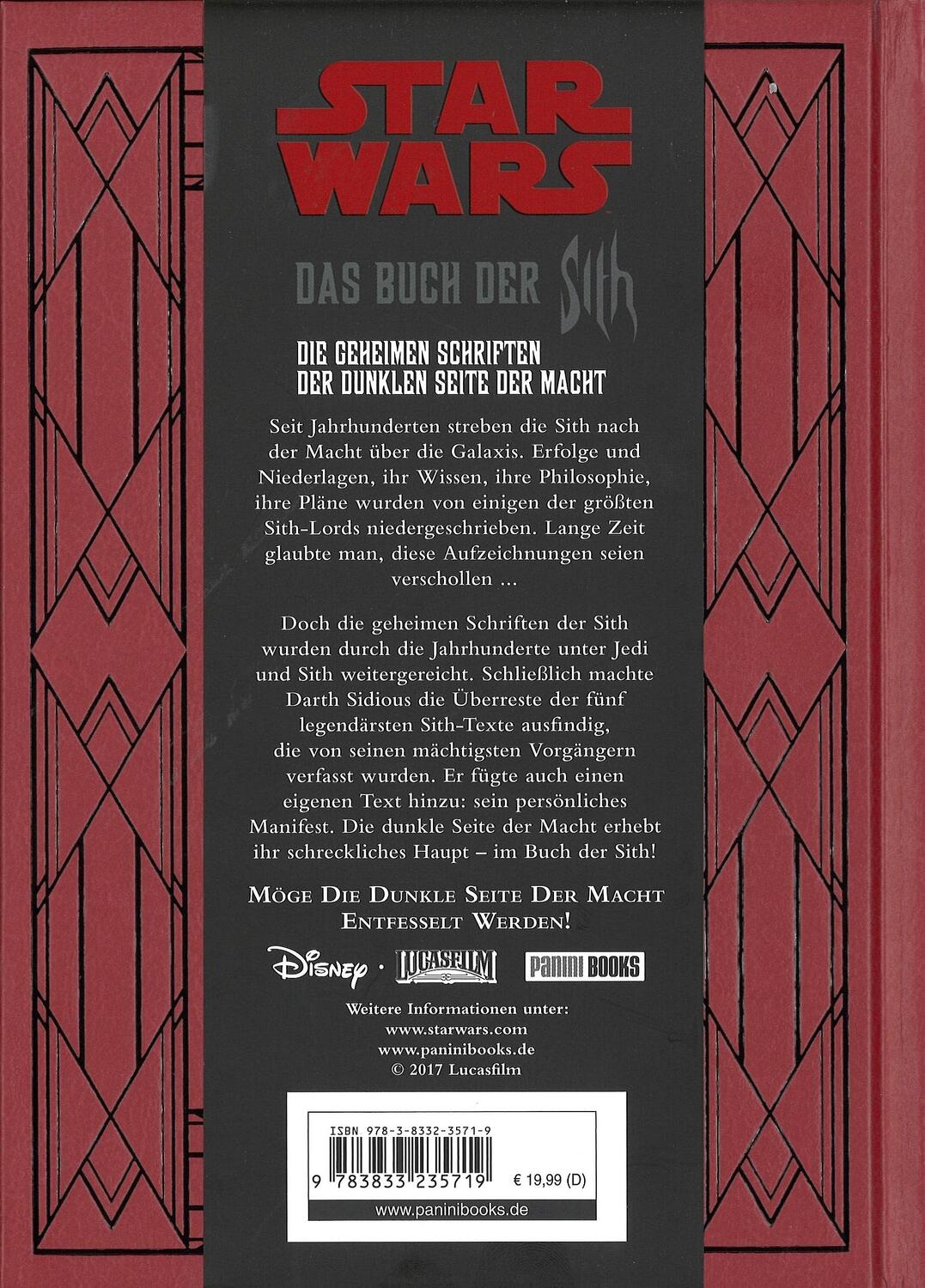 Rückseite: 9783833235719 | Star Wars: Das Buch der Sith | Daniel Wallace | Buch | 160 S. | 2018