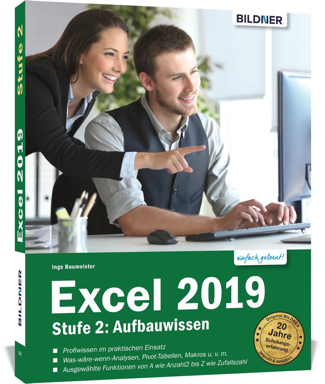 Cover: 9783832803469 | Excel 2019 - Stufe 2: Aufbauwissen | Inge Baumeister | Taschenbuch
