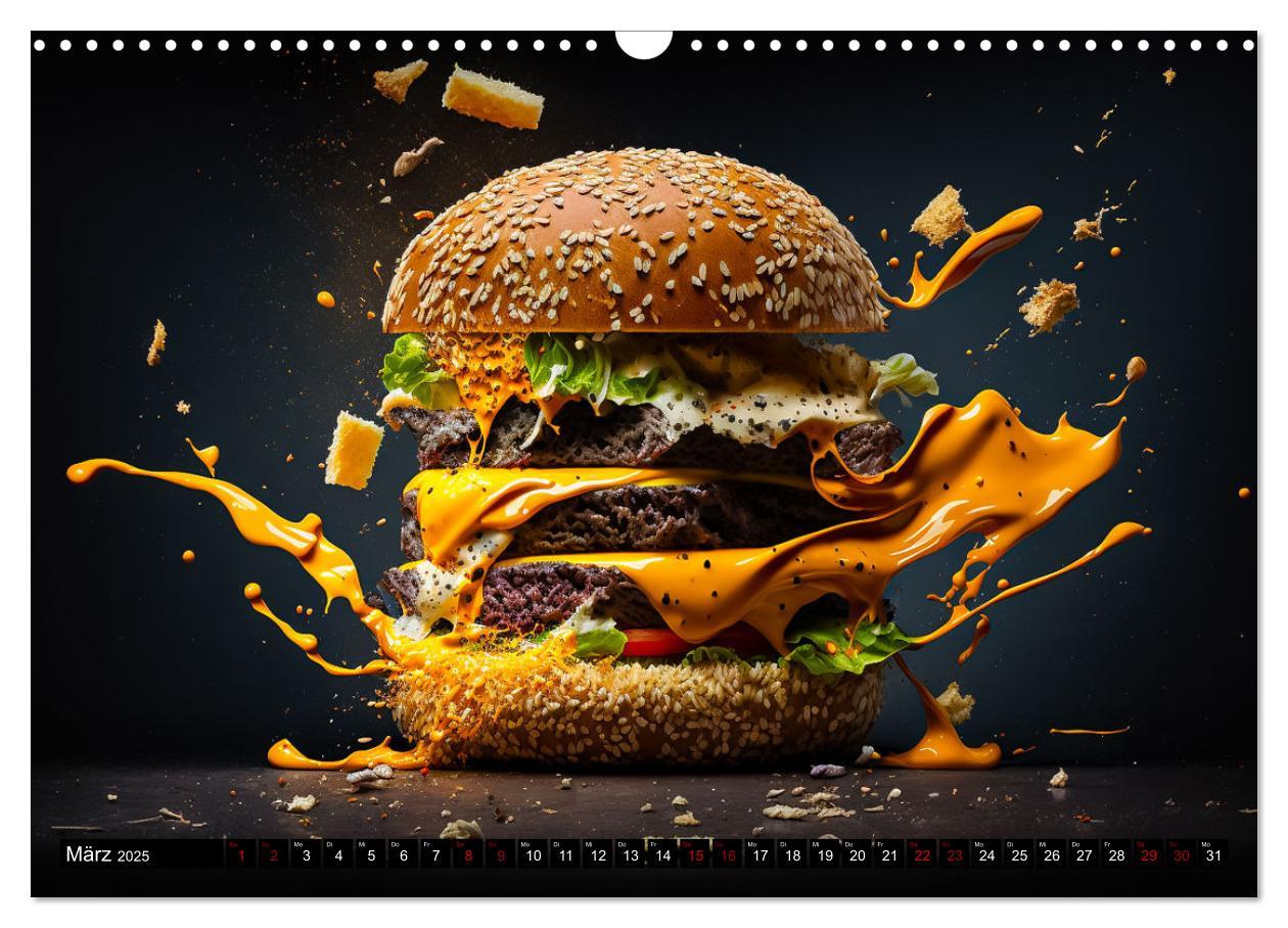 Bild: 9783383912979 | Burgerfood (Wandkalender 2025 DIN A3 quer), CALVENDO Monatskalender