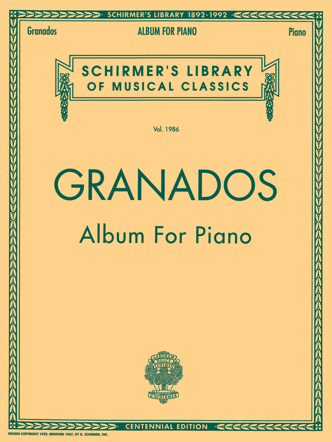 Cover: 73999822199 | Album for Piano | Enrique Granados | Piano Collection | Buch | 1994